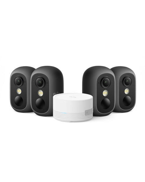 eufy eufyCam C35 Überwachungskamera, kabellos, 4er-Pack, Schwarz