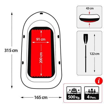 Intex Excursion 4 Set Schlauchboot - 315x165x43cm