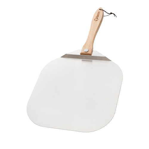 Chef Pomodoro Pizzaschieber Aluminium mit klappbarem Holzgriff, 66 cm – perforierte Schaufelfläche aus Aluminium