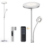 Modlicht LED Stehlampe Dimmbar Deckenfluter Leselampe Silber: Dimmbare, silberne LED-Stehlampe. Beleuchtet indirekt den Raum und direkt als Leselicht.