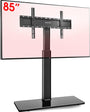 AOKCOS TV Bodenständer Universal für 43-85 Zoll TVs – Schwarz. Stabiler, schwarzer Standfuß zum bodenstehenden Aufstellen von 43-85 Zoll Fernsehern.