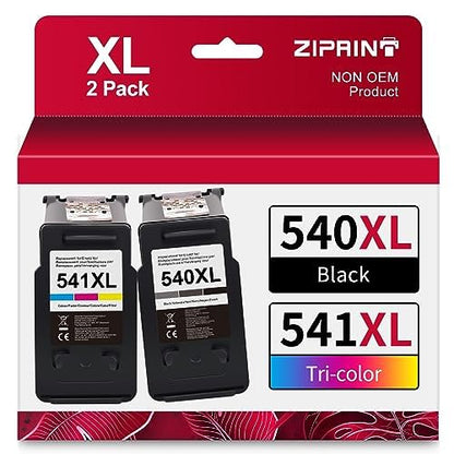 ZIPRINT 540 541 XL Kompatible Druckerpatronen für Canon - 2er-Set. Schwarz & Farb-Tintenpatronen für Canon-Drucker.