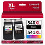 ZIPRINT 540 541 XL Kompatible Druckerpatronen für Canon - 2er-Set. Schwarz & Farb-Tintenpatronen für Canon-Drucker.