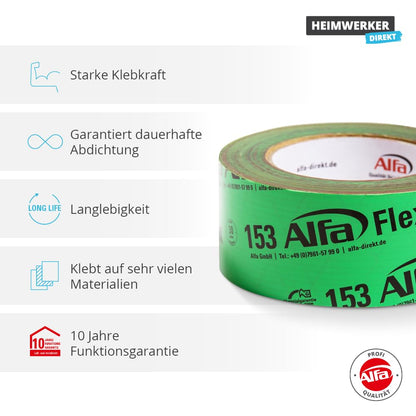 Alfa Flex Folienklebeband 50 mm x 25 m, 3 Rollen, für Dampfsperren