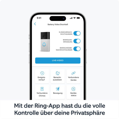 Ring Akku-Videotürklingel WLAN-Kamera – Zertifiziert & Generalüberholt