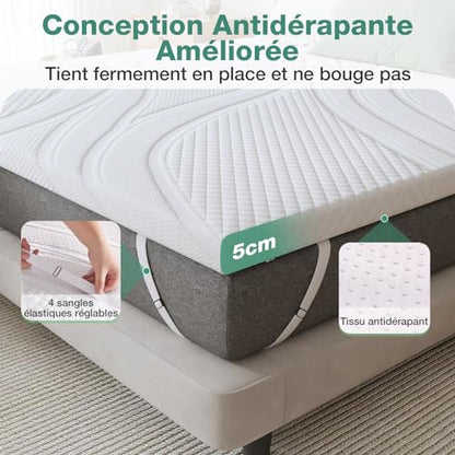 Novilla Gel Memory Foam Matratzen Topper 140x200 - 5 cm Höhe