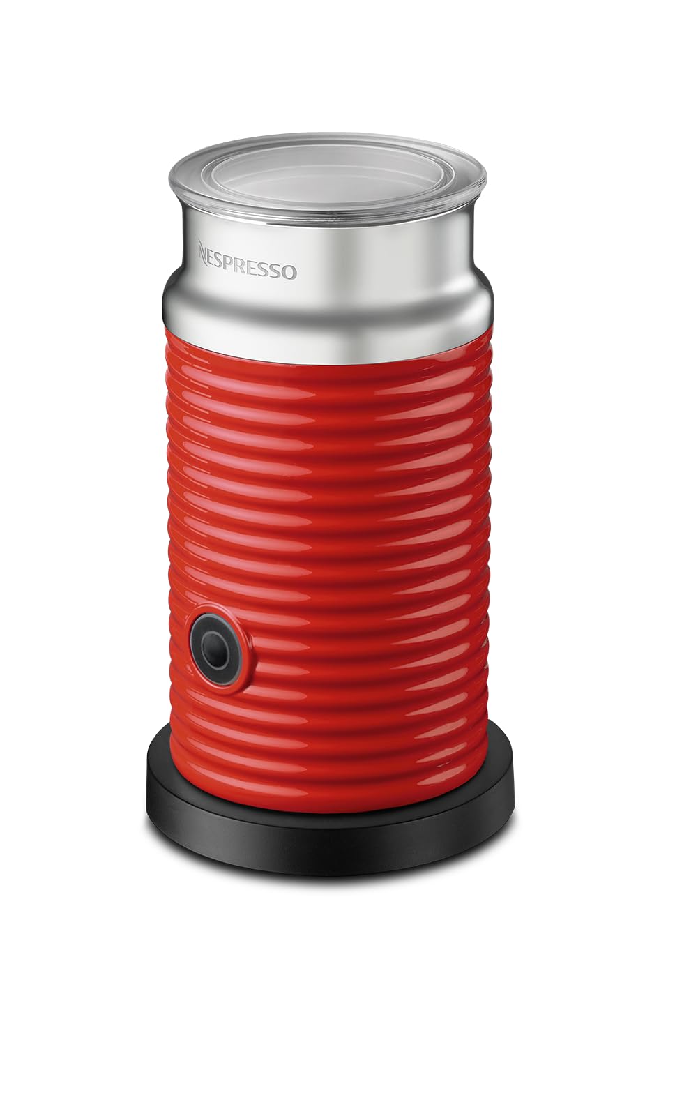 NESPRESSO Aeroccino3 Elektrischer Milchaufschäumer für Milchschaum - Rot. Zylindrischer Milchaufschäumer, bereitet heißen/kalten Milchschaum.
