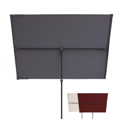 Doppler Active Balkonblende Black Edition 170 x 130 cm Anthrazit – rechteckiger Sonnenschirm, schwarzes Stahlgestell