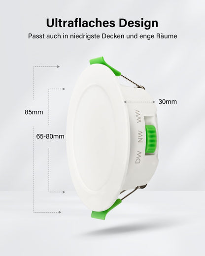 Leselux LED Einbaustrahler LETD-111 dimmbar 3000-6000K IP44 10er-Set