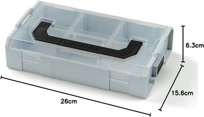 L-BOXX Mini Sortimentskasten 3er Set, blau, mit transparentem Deckel
