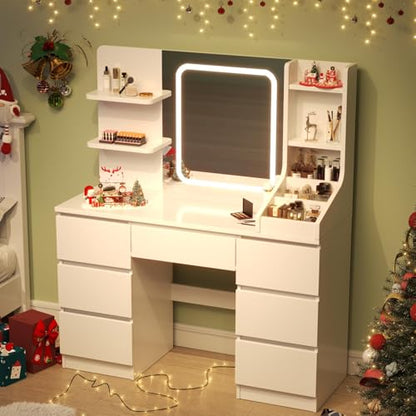 TRIUMPHKEY Schminktisch mit LED Beleuchtung – Verstellbar