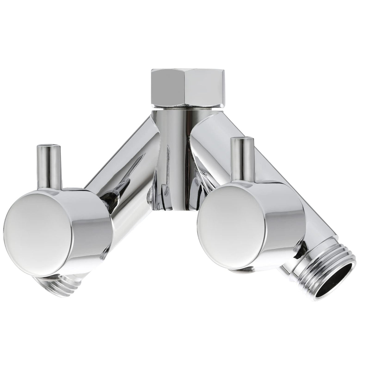 Tecmolog Umstellventil Dusche Messing 2-Wege Y-Verteiler 1/2 Zoll mit Chrom-Finish und zwei Absperrhebeln