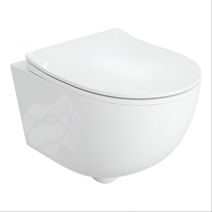 LAVITA Brava Wand-WC spülrandlos – WC-Sitz Absenkautomatik, Weiss glanz. Hygienisches WC für Bäder.