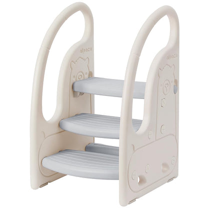 Onasti Tritthocker für Kinder, 3-stufig höhenverstellbar, Grau