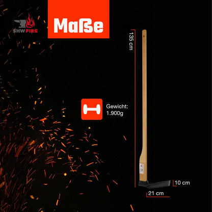 SHW-FIRE Hartboden-Reuthacke, Spezialstahl, 135 cm Eschenholzstiel