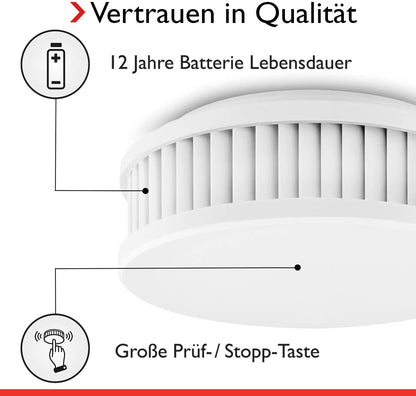 Pyrexx PX-1 Rauchwarnmelder mit Magnethalterung, 10er-Set, weiss