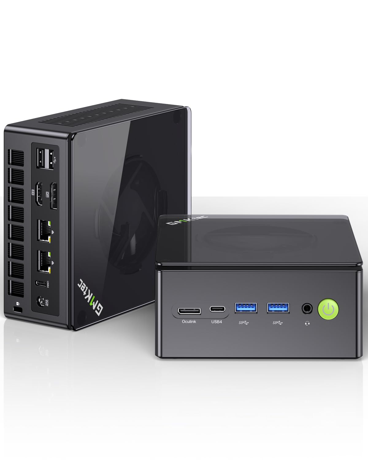 GMKtec K8 Plus Gaming Mini PC - Ryzen 7 8845HS 32GB/1TB. Kompakter schwarzer Mini-PC für anspruchsvolles Gaming.