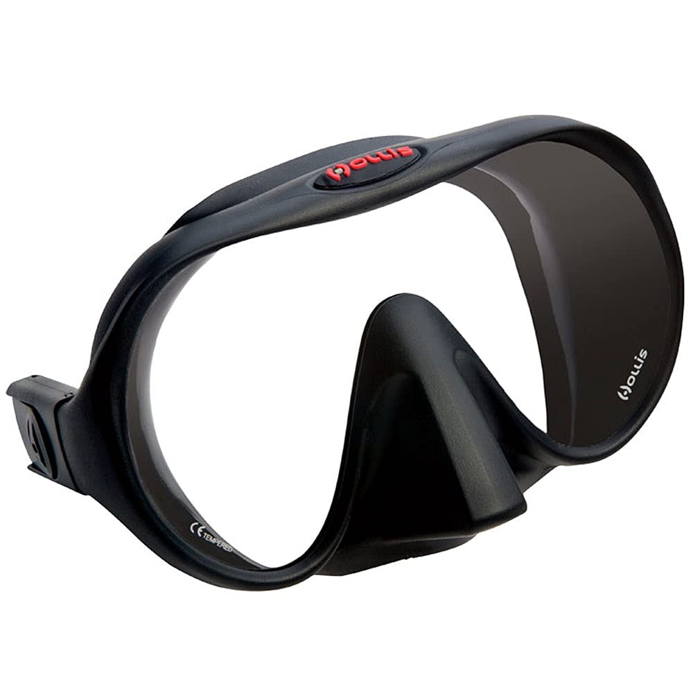 Hollis M1 Tauchermaske und Taucherbrille für das Tauchen - Schwarz. Schwarze Einscheiben-Silikonmaske zum Tauchen.