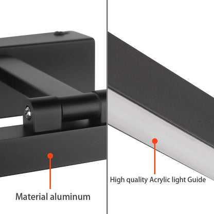 Klighten LED Spiegelleuchte Bad 61 cm, 18 W, 3000 K, IP44, Schwarz