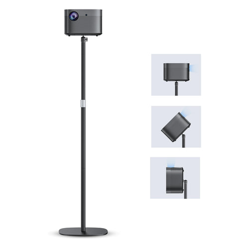 POLESTO Beamerständer höhenverstellbar Metall 50-125cm. Schwarzer Metallständer mit Stativfuß. Für stabile Positionierung von Beamern/Projektoren.
