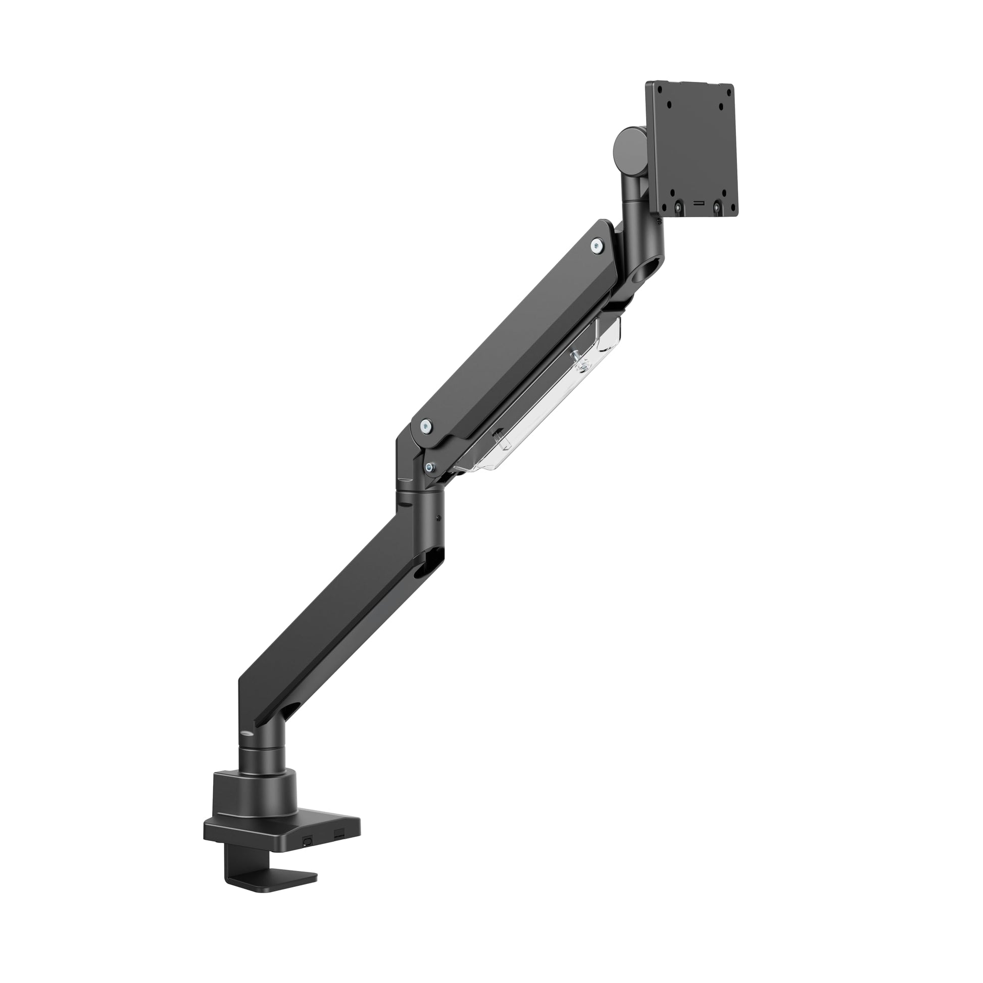 HALTERUNGSPROFI Office-GS612AEX Monitor Halterung Extrastark Gasfeder, schwarzer Metallarm für ergonomische Monitorpositionierung.