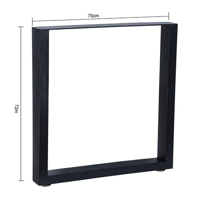 Melko 2er Set Tischbeine Stahl 70x72 cm Vierkantrohr Tischkufen