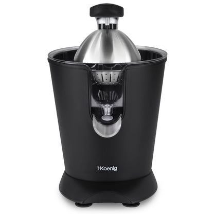 H.Koenig AGR82 Elektrische Zitruspresse, 160 W, Edelstahl, Schwarz