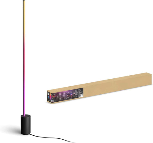 Philips Hue Gradient Signe White & Color LED Stehleuchte - Schwarz. Schwarze LED-Säule für smarte Beleuchtung mit dynamischen Farbverläufen.