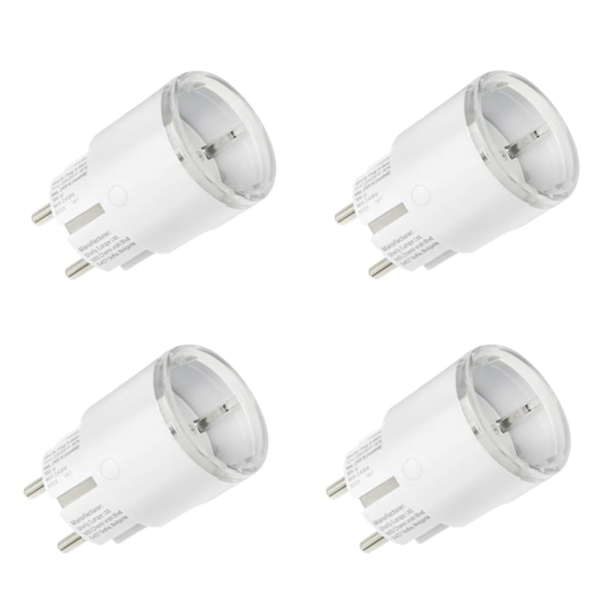 Shelly Plug S MTR Gen3 Smart Plug Matter Weiss - 4er Pack, weißer Kompaktstecker. Für Matter-Gerätesteuerung m. Strommessung.
