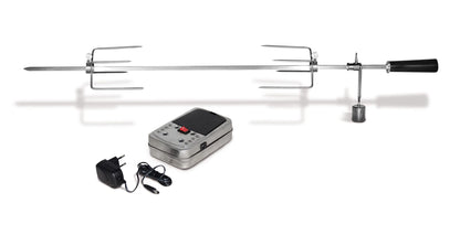 Enders Edelstahl-Grillspiess elektrisch für Boston 6 & HYDE 6, silber, mit Fleischklammer