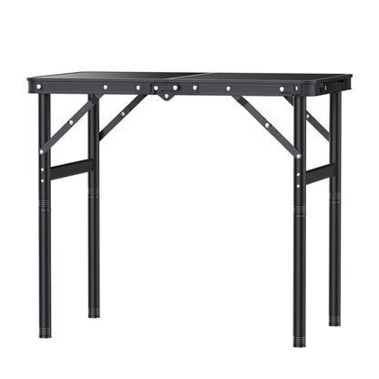 GARLLEN Campingtisch klappbar, 60 x 40 cm, höhenverstellbar, schwarz
