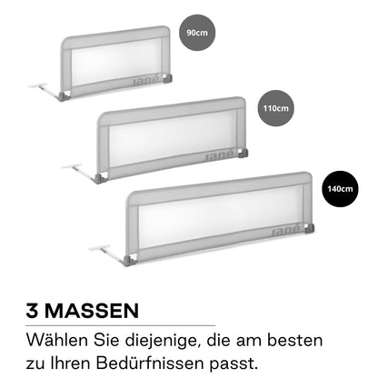 Jané Bed Rails Basic Kinderbettgitter 140 cm, klappbar, Grau