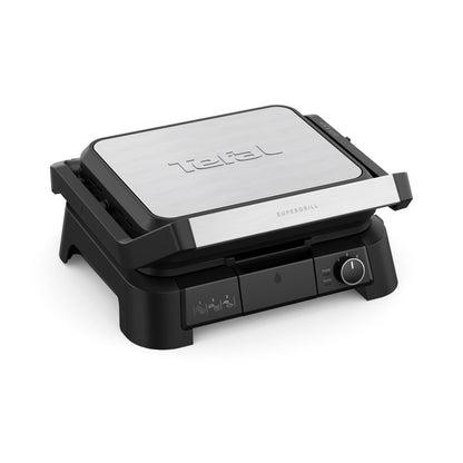Tefal SuperGrill 3in1 Kontaktgrill - Schwarz Silber GC510DE0. Schwarz-silberner Grill mit Heizplatten zum schnellen, beidseitigen Garen.