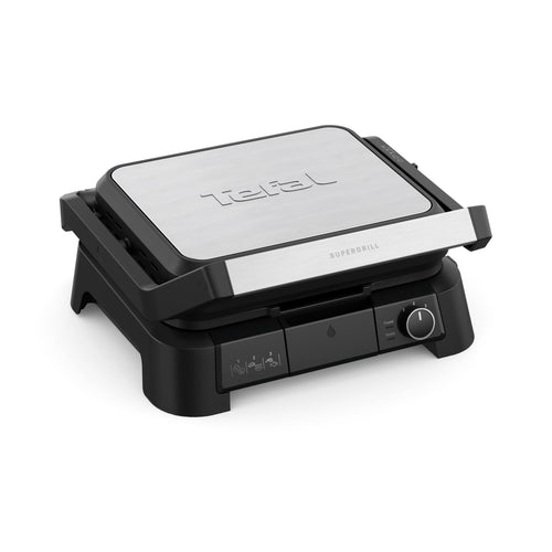 Tefal SuperGrill 3in1 Kontaktgrill - Schwarz Silber GC510DE0. Schwarz-silberner Grill mit Heizplatten zum schnellen, beidseitigen Garen.