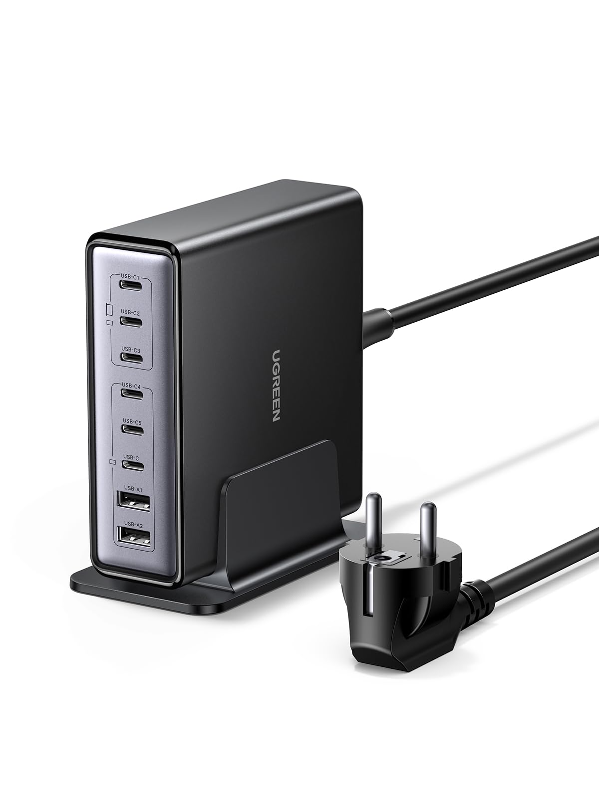UGREEN USB C Ladegerät 200W GaN 8-Port Desktop Ladestation mit 6 USB-C- und 2 USB-A-Anschlüssen
