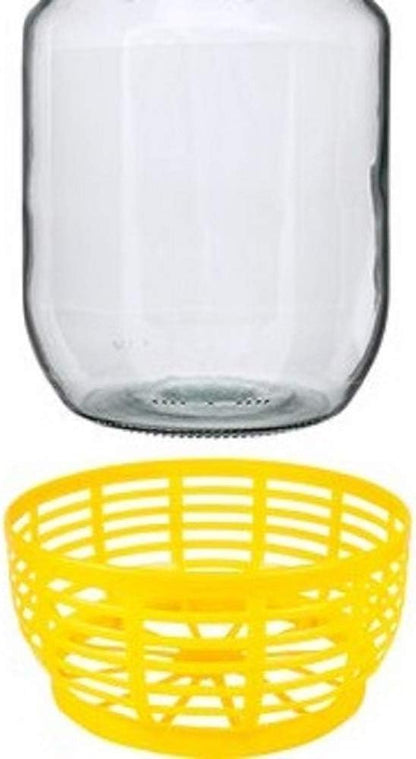 lilawelt24 Gärballon 5L aus Glas mit Bügelverschluss und Korb, 6er-Set