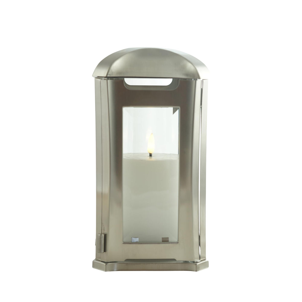 designgrab AEL5 Venezia Edelstahl-Grablampe - Silber. Silberne Edelstahl-Grablampe zur Beleuchtung von Grabstätten mit Kerzen.