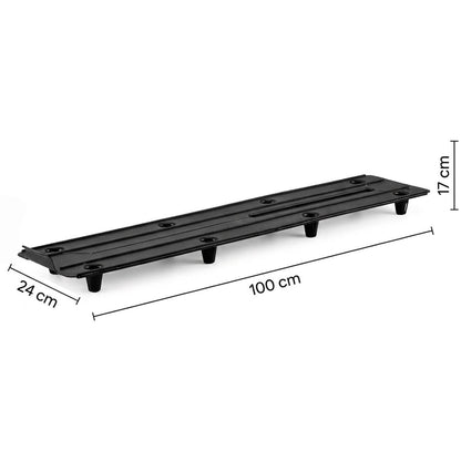 BURI Balkonkasten 4er Set 100 cm mit Wasserspeicher, anthrazit