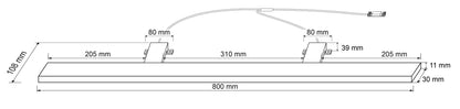 SEBSON LED Spiegelleuchte Bad 80cm - neutralweiss 4000K IP44