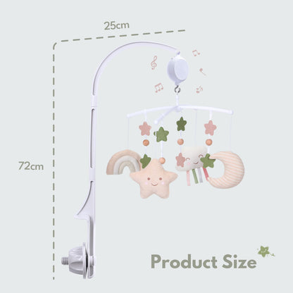 COTTONBEBE Baby Mobile mit Spieluhr, 35 Melodien, Regenbogen