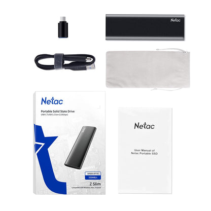 Netac ZSlim Externe SSD 250GB USB-C 3.2 Gen2 Aluminium