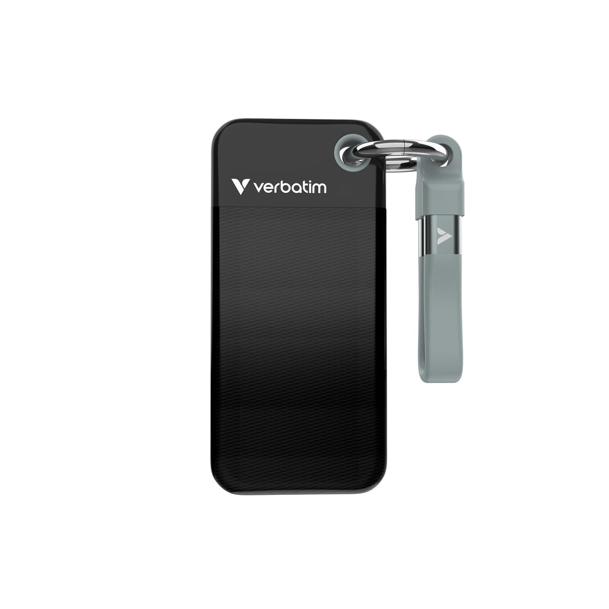 Verbatim Pocket SSD 1 TB Externe SSD - Schwarz/Grau. Kompakt, rechteckig, schwarz-graues Gehäuse. Bietet schnellen, portablen Datenspeicher.