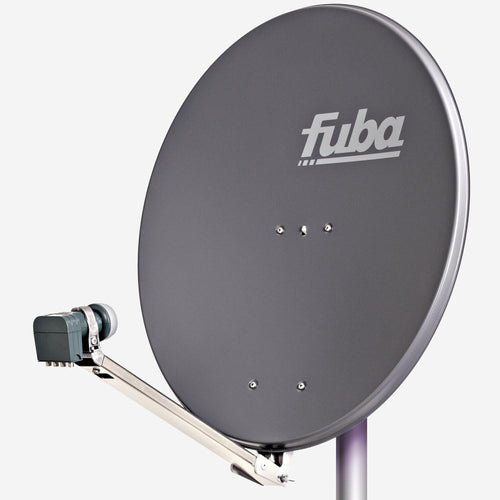 Fuba DAL 804 A Sat-Komplettset - 4 Teilnehmer, Anthrazit 80cm. Anthrazitfarbene 80cm Parabolantenne für Sat-Empfang an 4 Receiver.