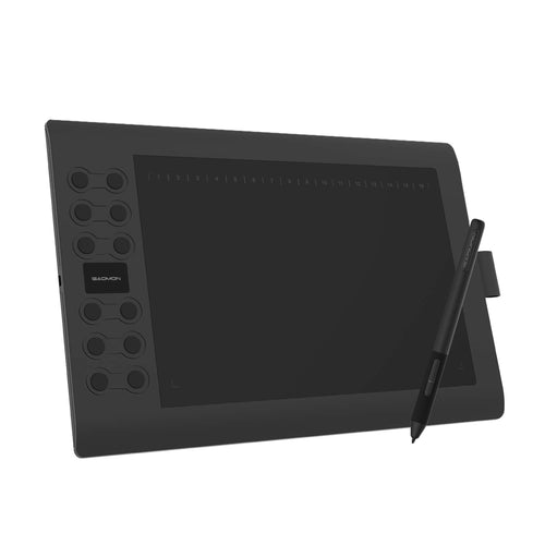 GAOMON M106K PRO Digitales Zeichentablett: Rechteckig, schwarz, zum digitalen Zeichnen, Skizzieren und Bearbeiten am PC/Android.