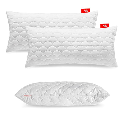 Softimi Kopfkissen 50x90 cm im 2er Set, antiallergisch, einstellbar, gesteppte Oberfläche