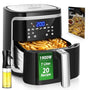 Aigostar Cube Heissluftfritteuse 7L XXL Digital - Schwarz. Schwarzer Würfel. Frittiert ohne Öl per Heissluft für knusprige Speisen, digital steuerbar.