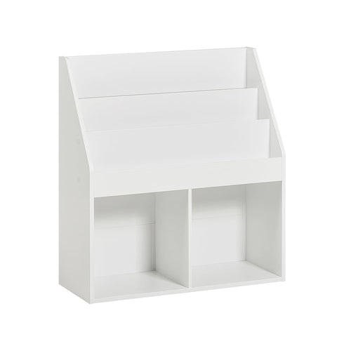 SoBuy KMB01-W Kinderzimmer Montessori Bücherregal Weiss. Niedriges, offenes Regal. Ermöglicht Kindern selbstständigen Buchzugang.