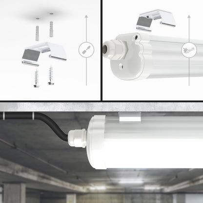 HOFTRONIC LED Feuchtraumleuchte 6er Pack 150cm 48W 6500K