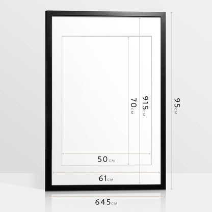 REINDERS Bilderrahmen schwarz MDF 61x91,5 cm mit Passepartout 50x70 cm