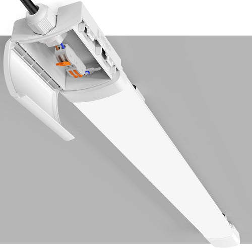 ANTENLICHT LED Feuchtraumleuchte 150 cm 45 W IP65 kaltweiss 5000 K, flache Bauform, milchig-weisses Gehäuse